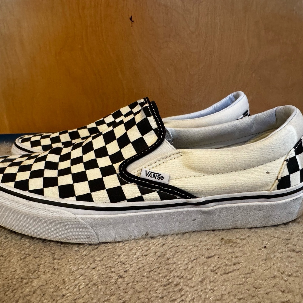 Vans Classic Slip-On Checkerboard Off White Men's 9.5M